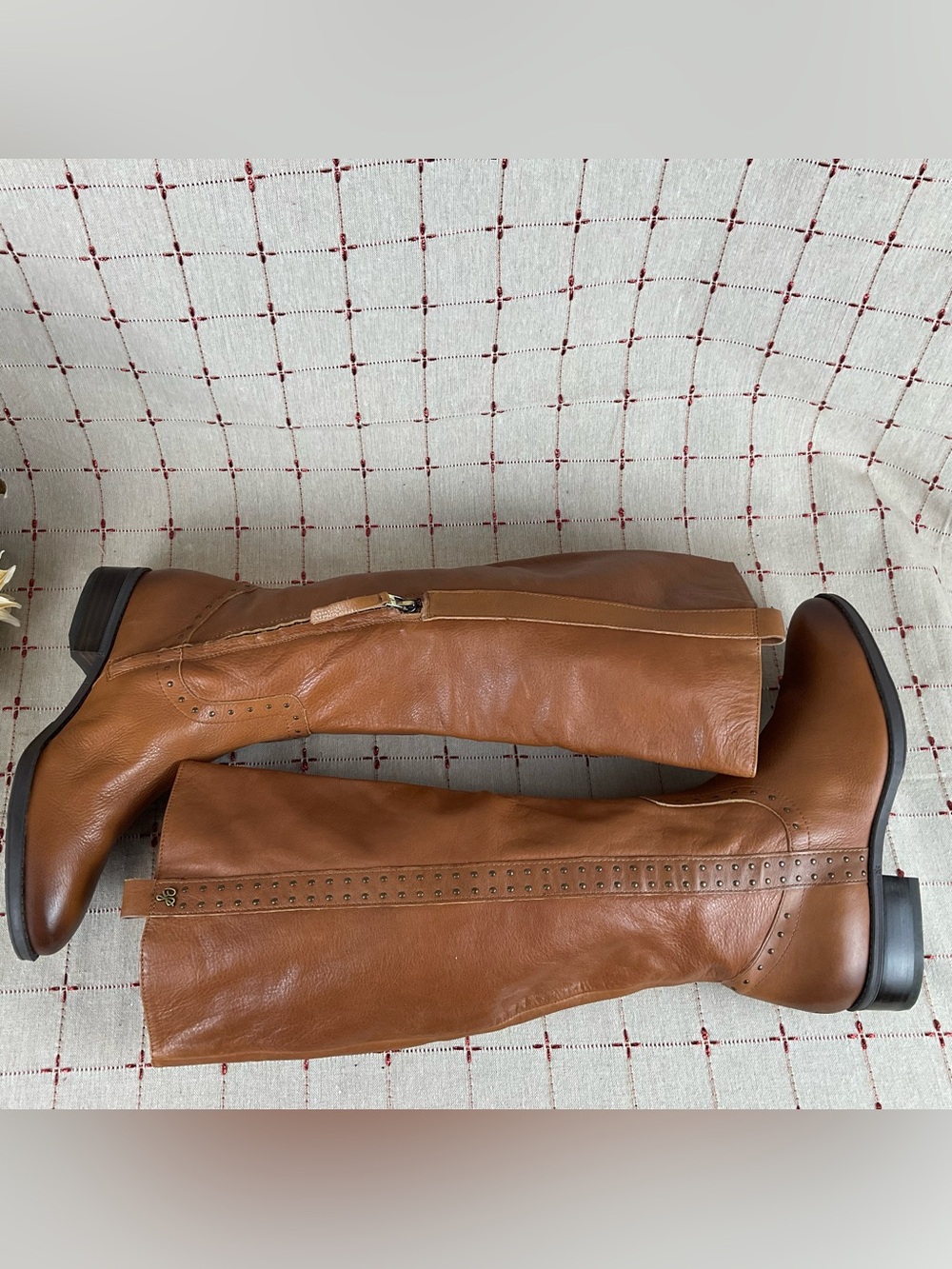 Sam Edelman Prina Studded Soft Brown Leather Knee High Riding Boots Sz 8.5 NWOB - Picture 7 of 8